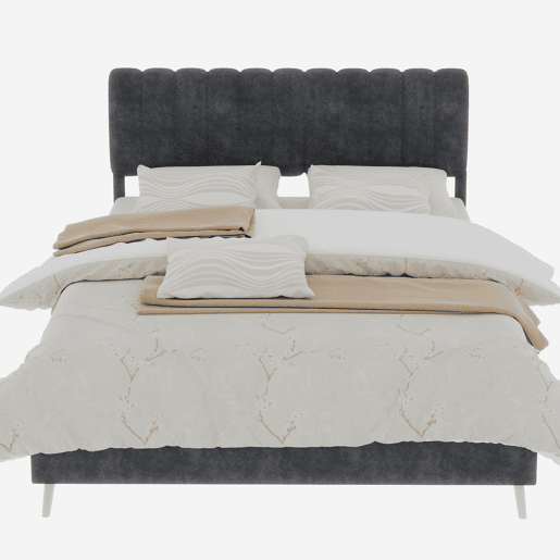 Cama estofada minimalista 140x200 - cabeceira suave, base baixa, multifuncional - Cinza Cama estofada minimalista 140x200 - cabeceira suave, base baixa, multifuncional - Cinza