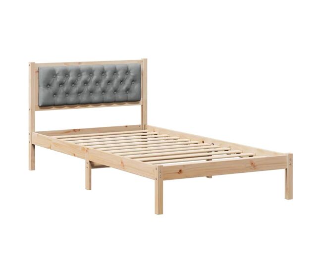 Estructura de cama individual para adultos con cabecera - gris claro 100 x 200 cm