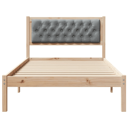 Estrutura de cama de solteiro para adultos com Cabeceira - Cinzento-claro 100 x 200 cm