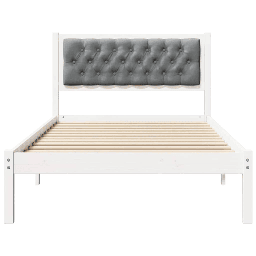 Estrutura de cama de solteiro para adultos com Cabeceira - Cinzento-claro 100 x 200 cm