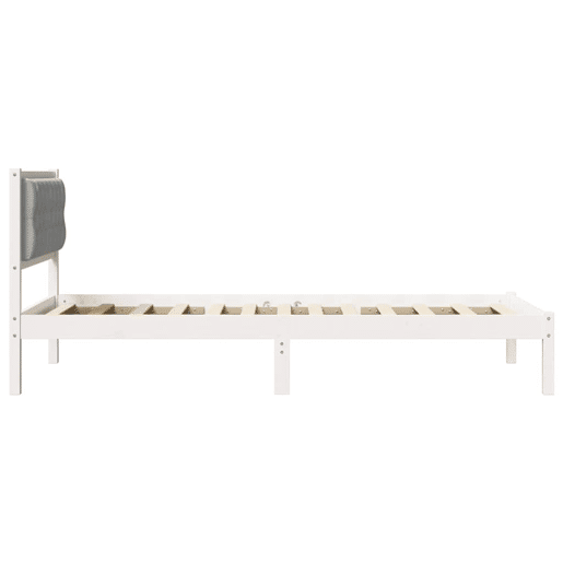 Estrutura de cama de solteiro para adultos com Cabeceira - Cinzento-claro 100 x 200 cm