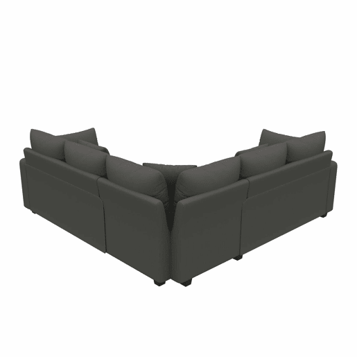 Sofá de canto em L com 5 lugares - LED, porta USB, tecido de veludo cotelê macio e almofadas incluídas - Cinza Sofá de canto em L com 5 lugares - LED, porta USB, tecido de veludo cotelê macio e almofadas incluídas - Cinza