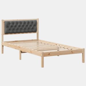 Estrutura de cama de solteiro para adultos com Cabeceira - Cinza Escuro 100 x 200 cm