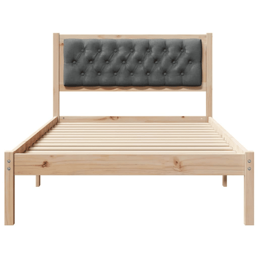 Estrutura de cama de solteiro para adultos com Cabeceira - Cinza Escuro 100 x 200 cm