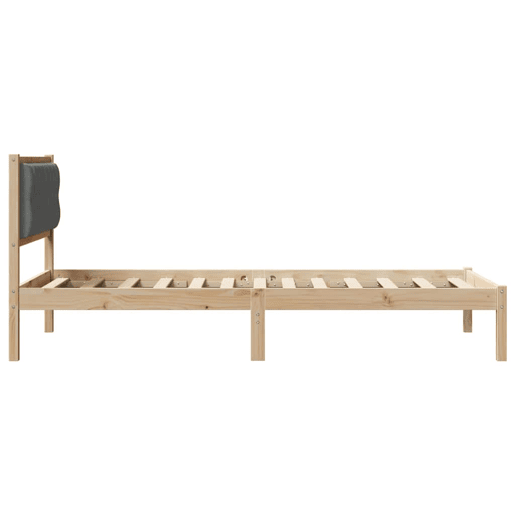 Estrutura de cama de solteiro para adultos com Cabeceira - Cinza Escuro 100 x 200 cm