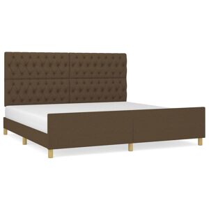 Estrutura de Cama de casal moderno c cabeceira 200x200cm tecido castanho-escuro