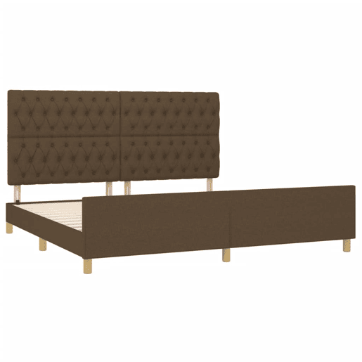 Estrutura de Cama de casal moderno c cabeceira 200x200cm tecido castanho-escuro
