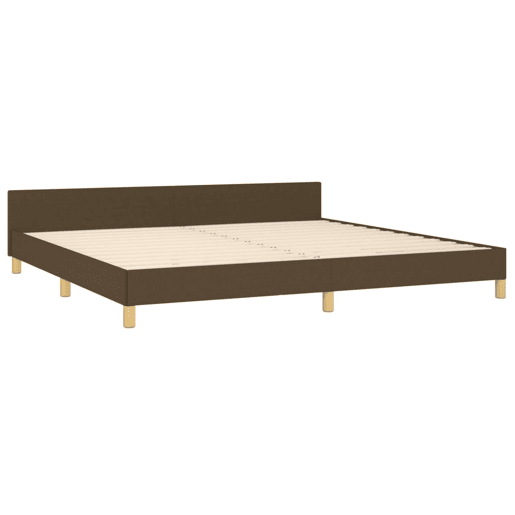 Estrutura de Cama de casal moderno c cabeceira 200x200cm tecido castanho-escuro