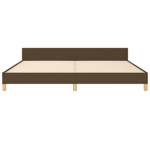 Estrutura de Cama de casal moderno c cabeceira 200x200cm tecido castanho-escuro