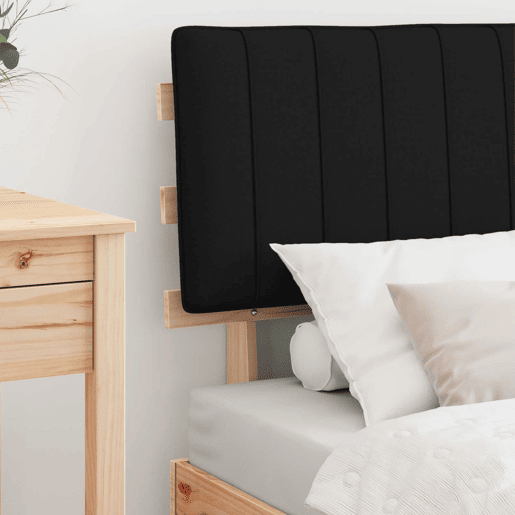 Estrutura de cama de solteiro para adultos com Cabeceira Estofada Preto 75 x 190 cm