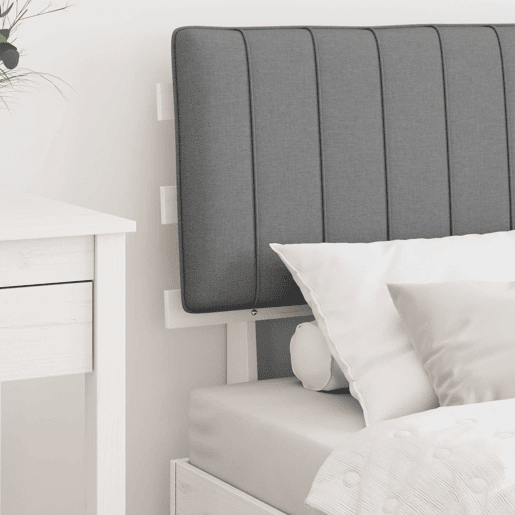 Estrutura de cama de solteiro simple com Cabeceira Estofada Cinzento-claro