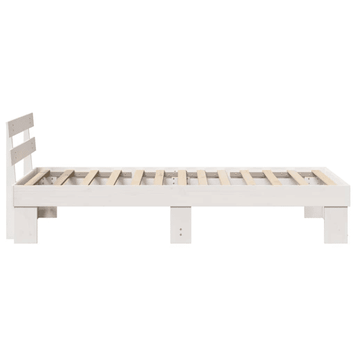 Estrutura de cama de solteiro para adultos com Cabeceira - Branco 100 x 200 cm