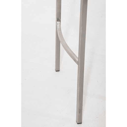 Banqueta alta para bar com costura quadrada assento em tecido marrom claro e 4 pés estáveis u200Bu200Bem aço inoxidável. 10_0004725