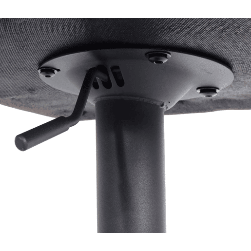 Banqueta giratória x1 com apoio de braço apoio para os pés giratório tecido cinza escuro base de metal preta 04_0008587