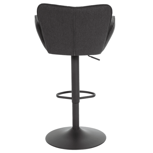 Banqueta giratória x1 com apoio de braço apoio para os pés giratório tecido cinza escuro base de metal preta 04_0008587