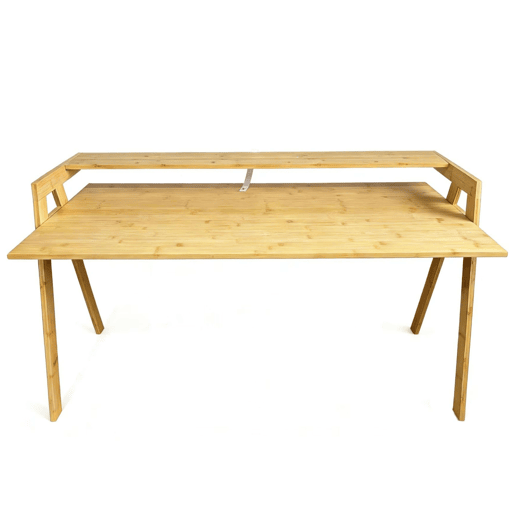 Mesa de bambu Take, mesa para computador, estudo, escritório, marrom, 113x75x60 cm