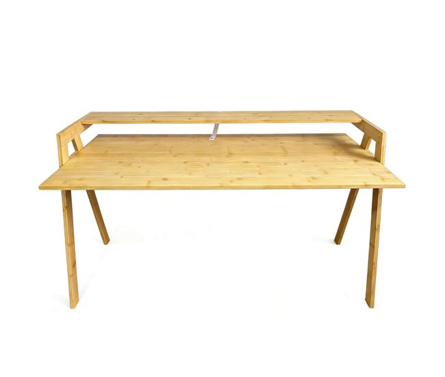 Escritorio Bambú Take, Mesa Ordenador, Estudio, Oficina Marrón 113x75x60 cm