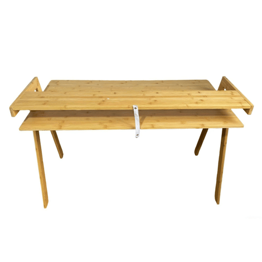 Mesa de bambu Take, mesa para computador, estudo, escritório, marrom, 113x75x60 cm