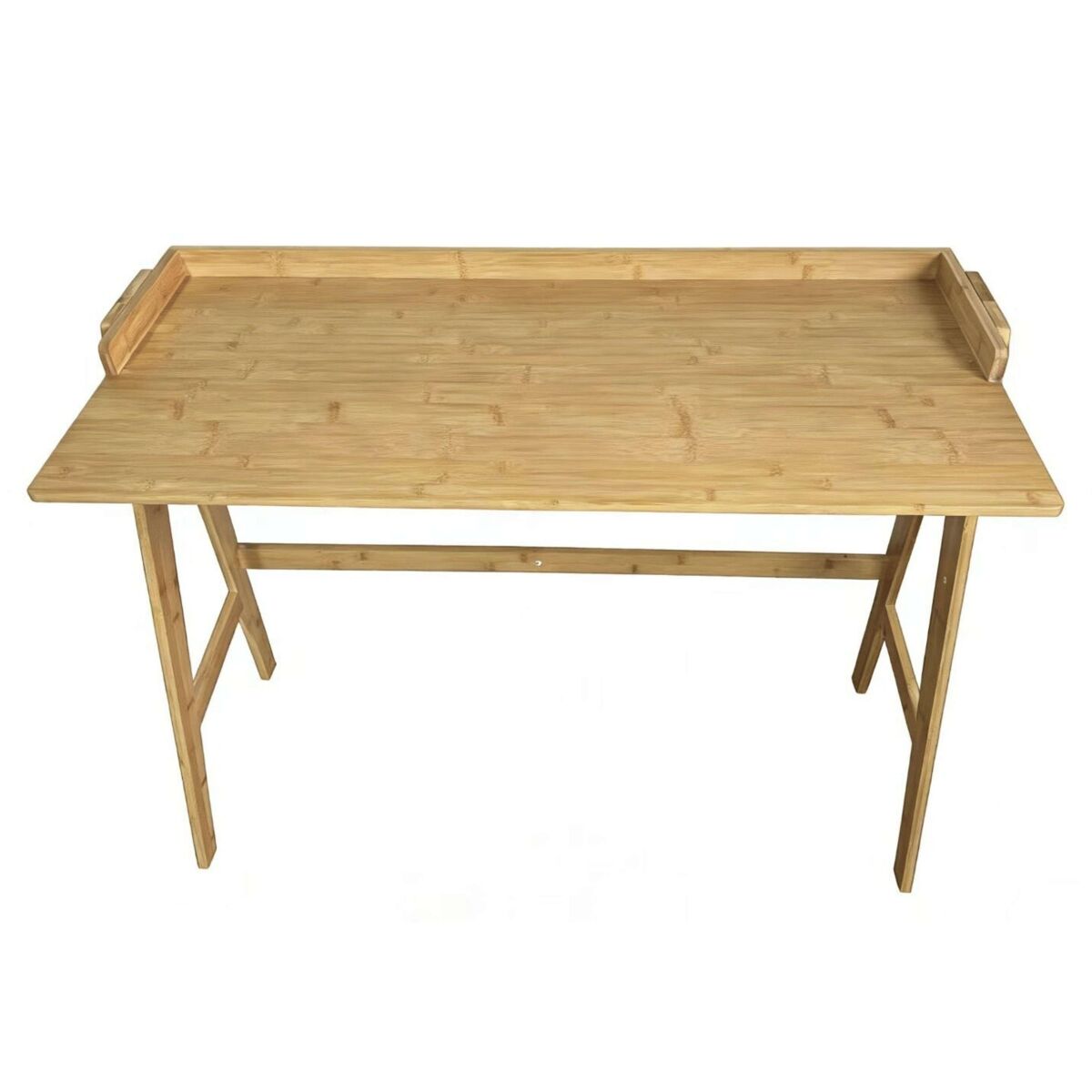 Escritorio de estudio take marrón bambú, mesa de ordenador marrón 107x81x47 cm