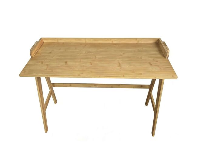 Escritorio de estudio take marrón bambú, mesa de ordenador marrón 107x81x47 cm