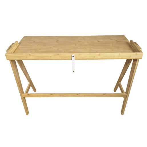 Mesa de estudo em bambu marrom, mesa de computador marrom 107x81x47 cm