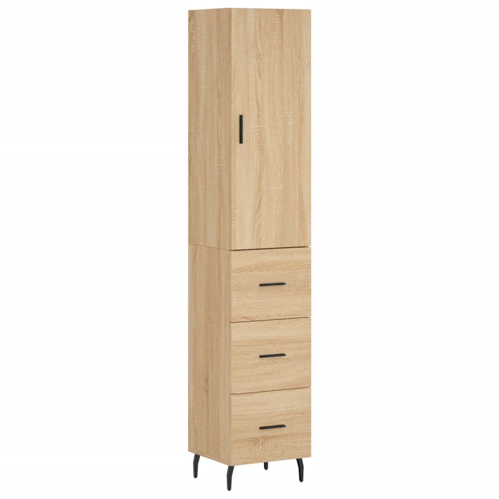 Aparador alto - Mueble de almacenamiento 34 Madera Clara