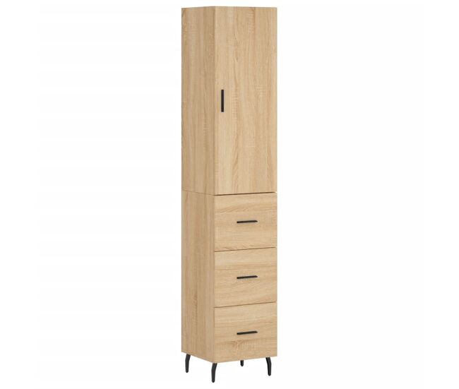 Aparador - mueble de almacenamiento de madera contrachapada roble sonoma 34,5x34x180 cm es3035