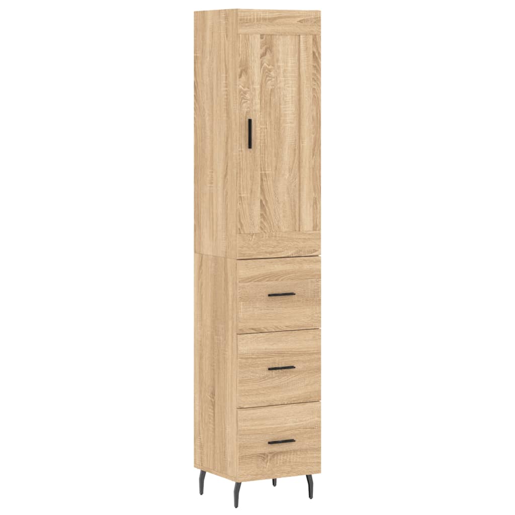 Aparador alto - Mueble de almacenamiento 34 Madera Clara