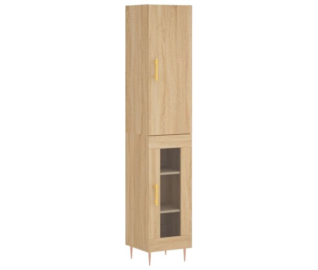 Aparador - mueble de almacenamiento de madera contrachapada roble sonoma 34,5x34x180 cm es3042