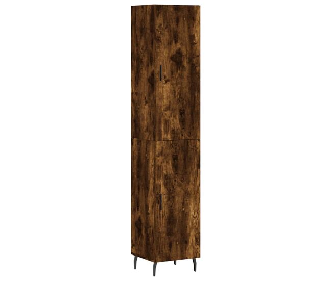 Aparador - mueble de almacenamiento de madera contrachapada roble ahumado 34,5x34x180 cm es2980