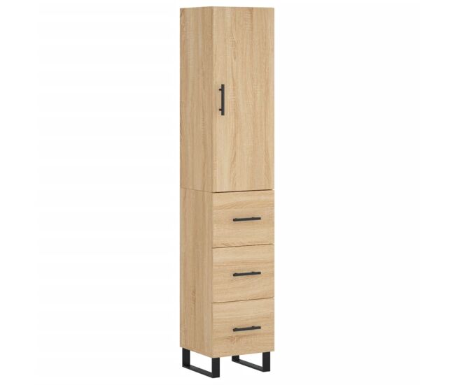 Aparador - mueble de almacenamiento de madera contrachapada roble sonoma 34,5x34x180 cm es3036