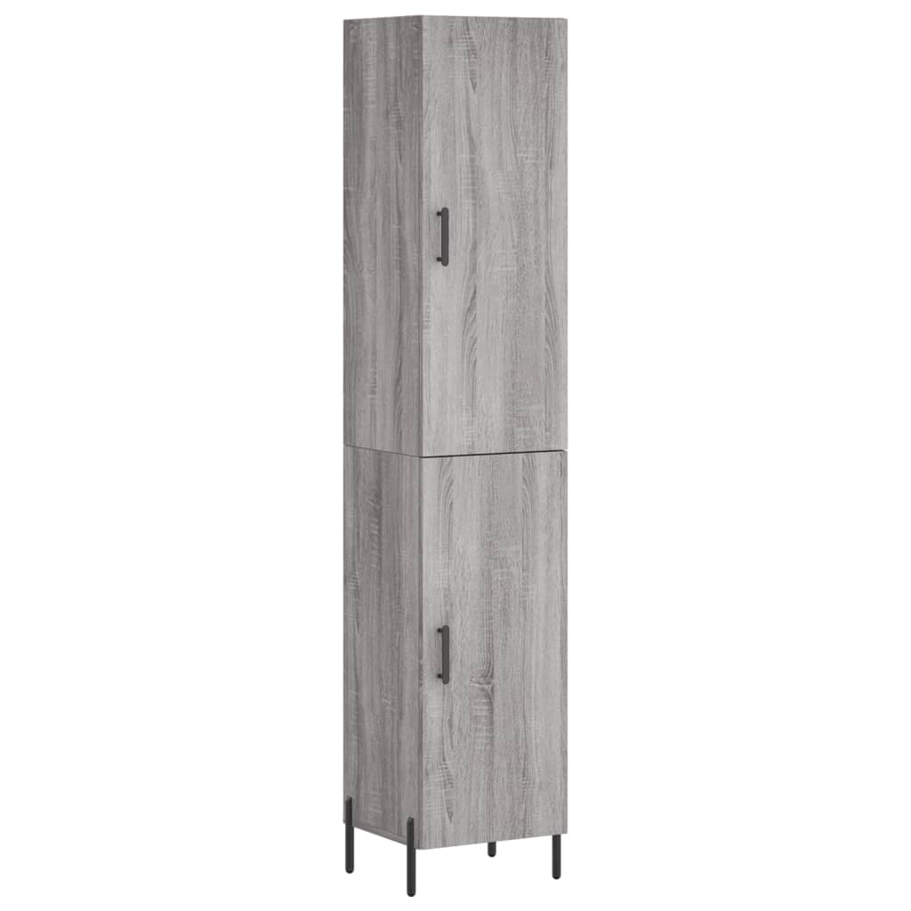 Aparador alto - Mueble de almacenamiento 34 Roble/ Gris