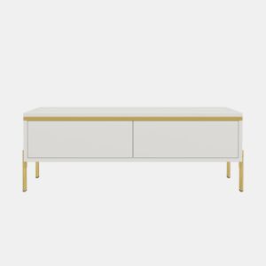 Mesa de centro 100x50x36 cm - moderna, multifuncional, alto brilho - branca