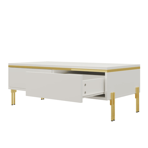 Mesa de centro 100x50x36 cm - moderna, multifuncional, alto brilho - branca Mesa de centro 100x50x36 cm - moderna, multifuncional, alto brilho - branca