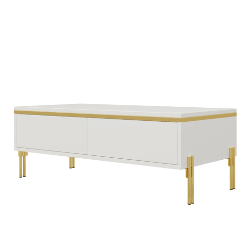 Mesa de centro 100x50x36 cm - moderna, multifuncional, alto brilho - branca Mesa de centro 100x50x36 cm - moderna, multifuncional, alto brilho - branca
