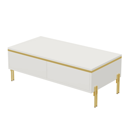 Mesa de centro 100x50x36 cm - moderna, multifuncional, alto brilho - branca Mesa de centro 100x50x36 cm - moderna, multifuncional, alto brilho - branca