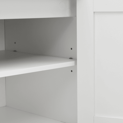 Móvel de entrada 120 L x 40 P x 187 A cm - Com espelho, LED, cabides, gavetas, branco, madeira