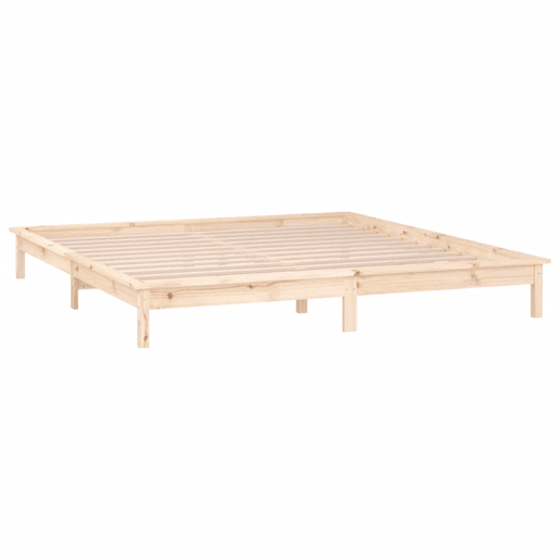 Estrutura de Cama de casal simple king size c luzes LED 150x200 cm madeira maciça