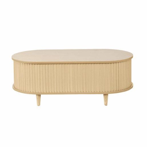 Mesa de centro 100x50x36 cm - com gaveta e porta deslizante, mesa de café para sala com 4 pés de apoio - cor carvalho