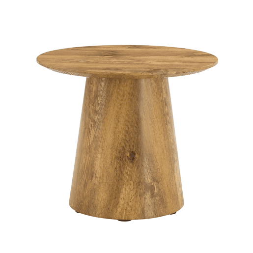 Mesa de centro redonda 50x48 cm - MDF com acabamento em madeira, ideal para sala de estar e varanda - Natural Mesa de centro redonda 50x48 cm - MDF com acabamento em madeira, ideal para sala de estar e varanda - Natural