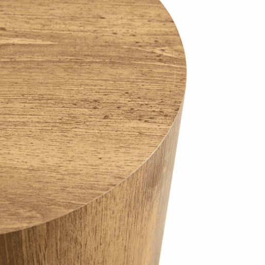 Mesa de centro redonda 30 cm - MDF com acabamento em madeira - Design moderno e minimalista