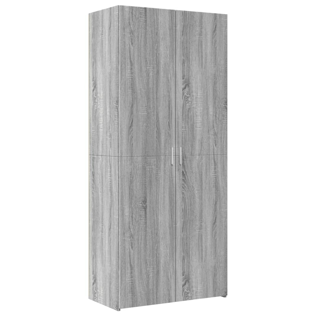 Aparador - mueble de almacenamiento de madera de ingeniería gris sonoma 80x42,5x185 cm es3471