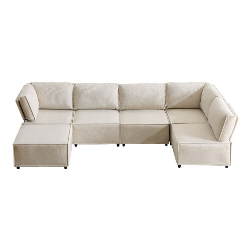 sofa modular 6 plazas - modular flexible facil de unir para todo tipo de hogar - beige