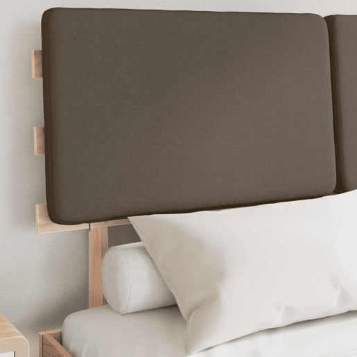 Estrutura de Cama de casal moderno com Cabeceira Estofada Cinzento-acastanhado