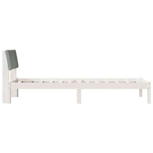 Estrutura de cama de solteiro para adultos Branco e cinza claro 75 x 190 cm