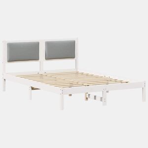 Estrutura da Cama de casal simple com cabeceira Cinzento-claro 140 x 190 cm