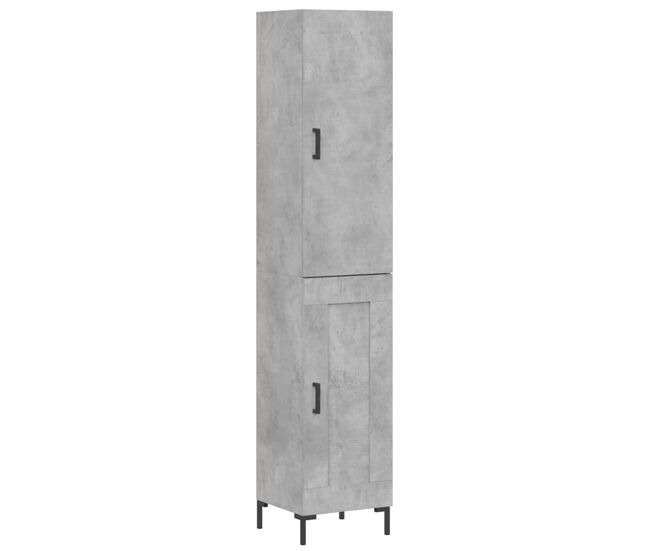 Aparador - mueble de almacenamiento de madera contrachapada gris hormigón 34,5x34x180 cm es2689