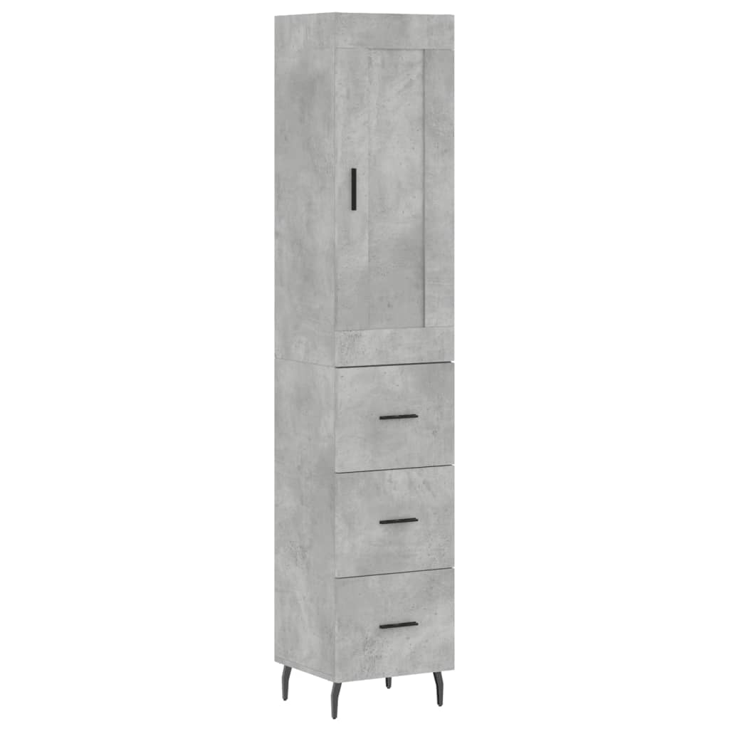 Aparador alto - Mueble de almacenamiento 34 Gris