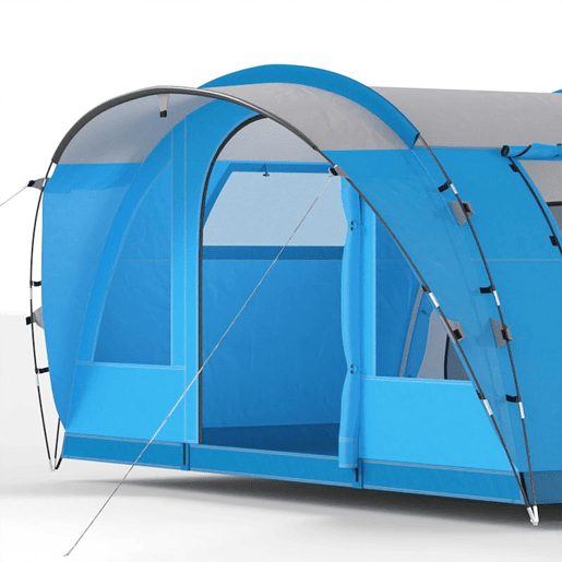 Outsunny Tenda de Campismo Familiar para 5 Pessoas Tenda de Campismo Dobrável Tipo Túnel com 3 Quartos Porta 4 Janelas Alpendre Bolsa Impermeável 3000 mm Montagem Fácil para Pesca Caminhadas Azul