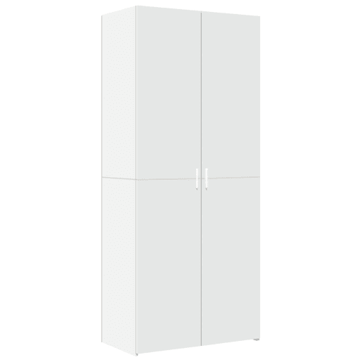 Armário alto - Bufete - Móvel de apoio 80x42,5x185 cm deriv. de madeira branco pt1240